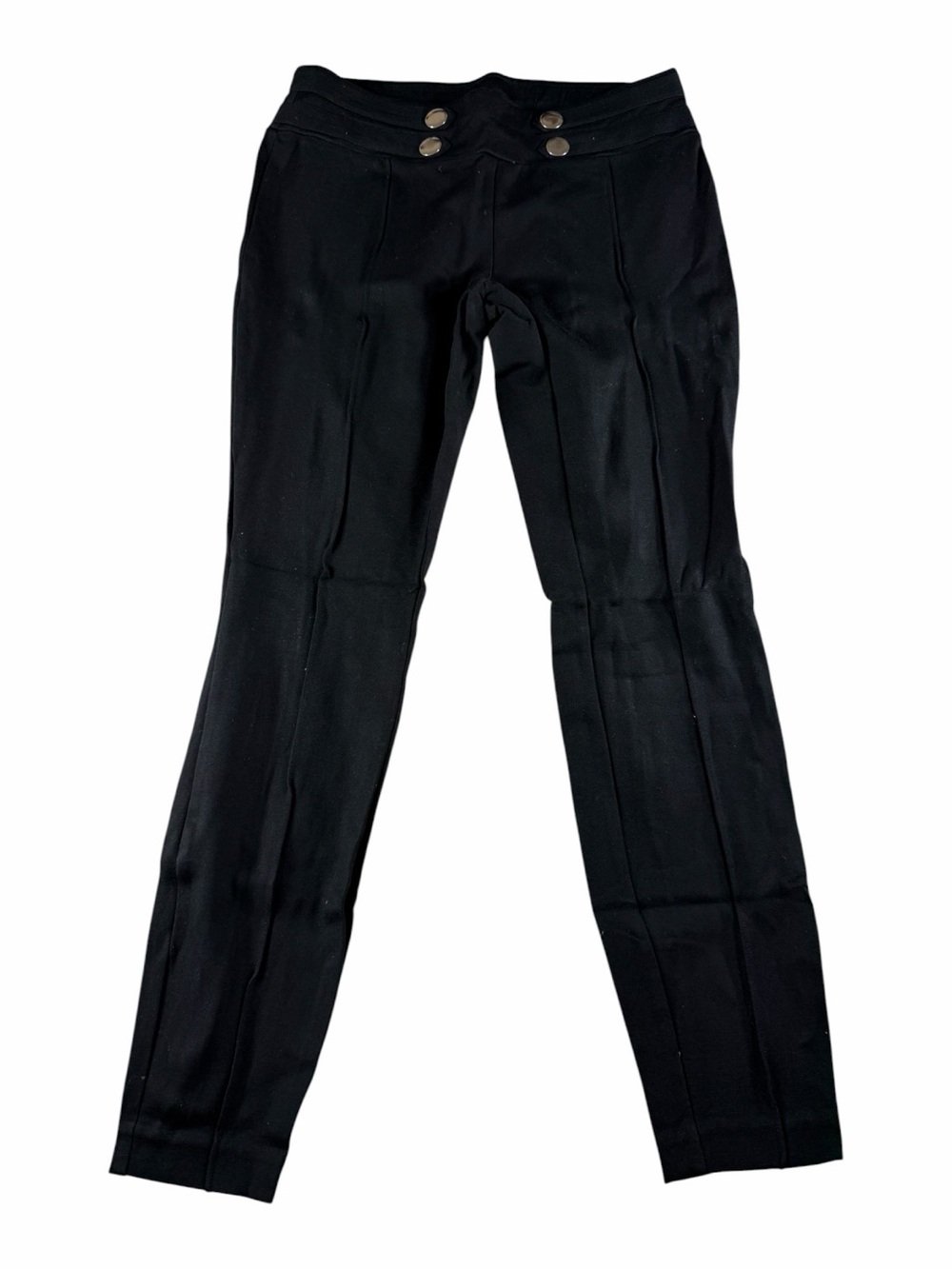 INC International Concepts Black Leggings Women’s Size 4 Pull On Button Accents
